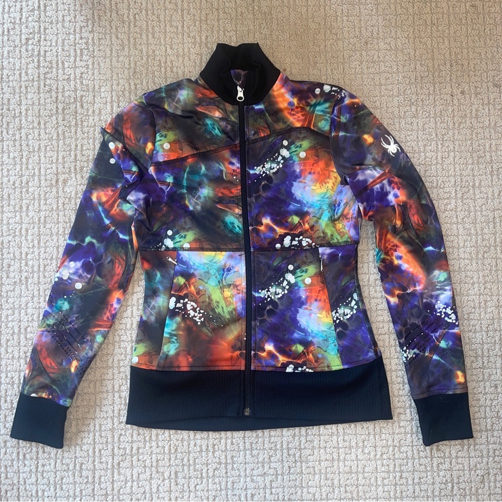 Spyder Womens Sz XXS Long Sleeve Full Zip Cosmic Stretch Activewear Scuba Jacket